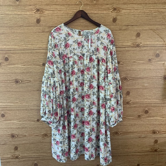 ASOS Curve Dresses & Skirts - ASOS FLORAL DRESS PLAID PRETTY TUNIC ROSES NWT